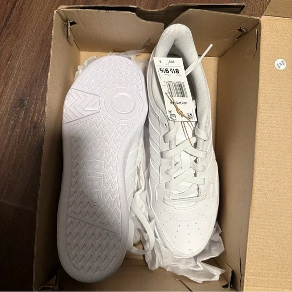 Adidas Hoops 4.0 Basketball Shoes Unisex Men's 8.5 / Women's 9.5 Cloud White - Picture 3 of 5